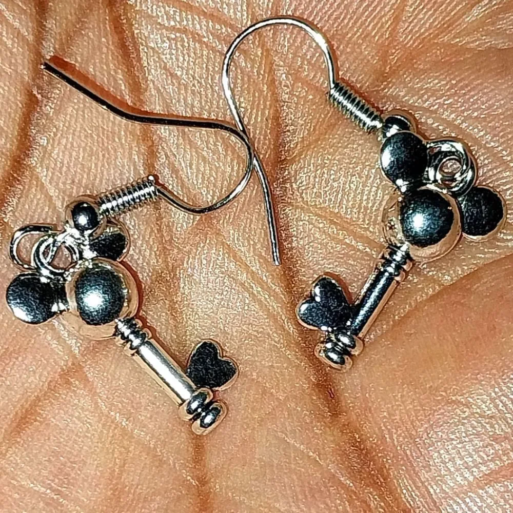 Beautiful Mickey ears with key earrings for kids and women